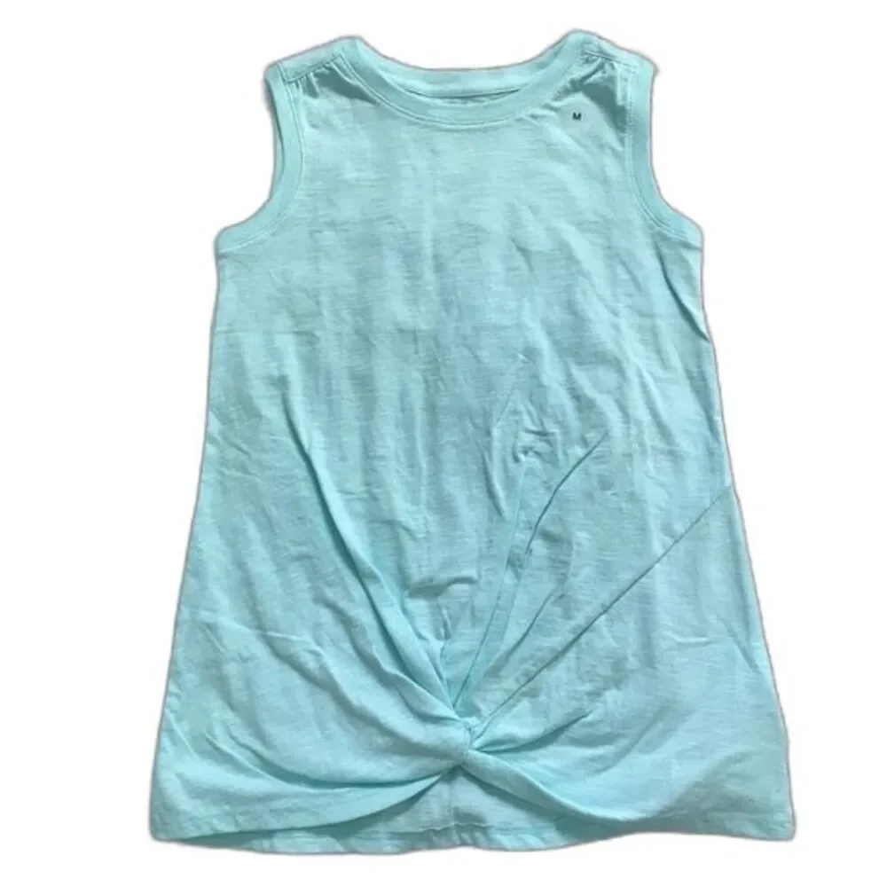 Gap kids light blue top crew Tank top with front twist size M beach boho